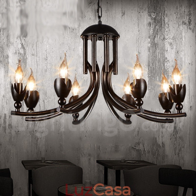 Loja de iluminação de aço estilo industrial, lustre pendente, luz