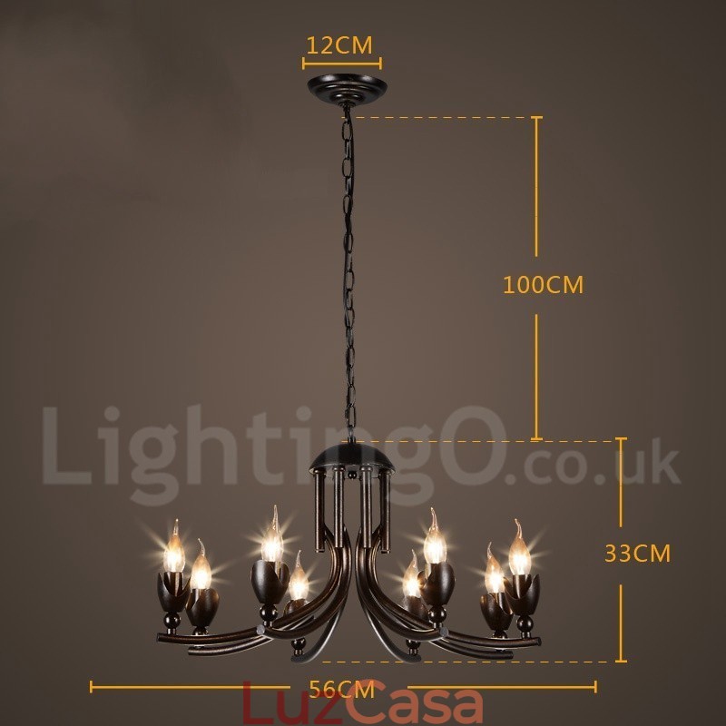 Loja de iluminação de aço estilo industrial, lustre pendente, luz