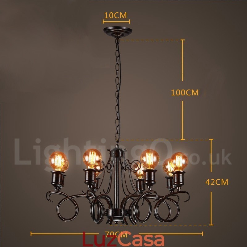 Loja de iluminação de aço estilo industrial, lustre pendente, luz