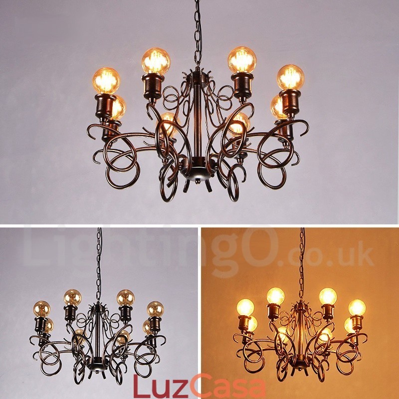 Loja de iluminação de aço estilo industrial, lustre pendente, luz