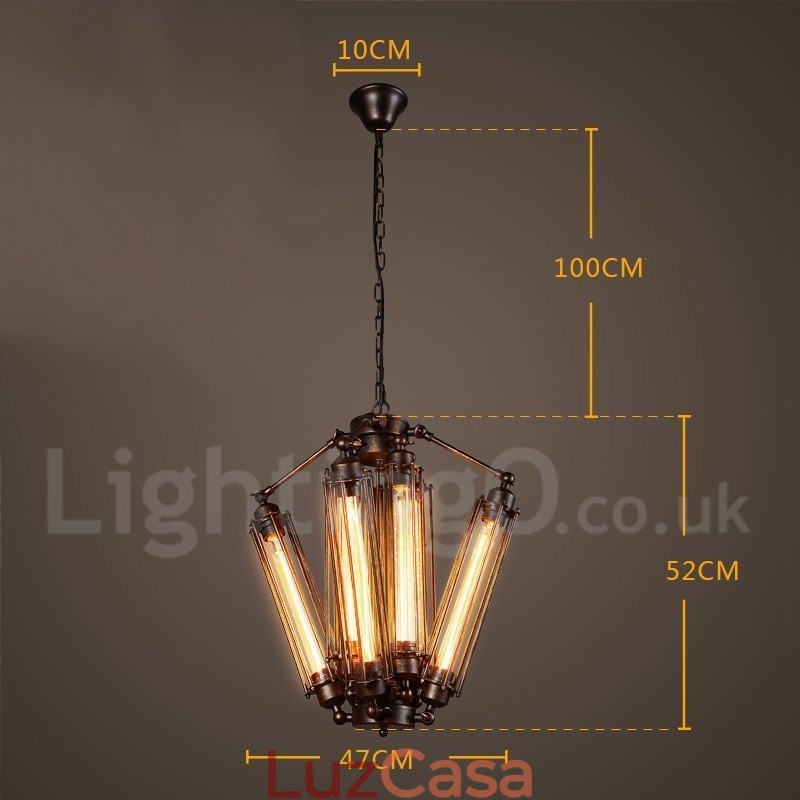 Loja de iluminação de aço estilo industrial, lustre pendente, luz