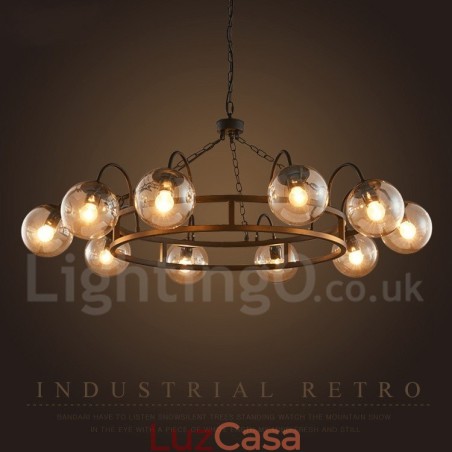 Loja de iluminação de aço estilo industrial, lustre pendente, luz