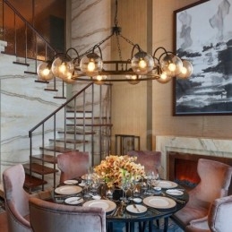 Loja de iluminação de aço estilo industrial, lustre pendente, luz