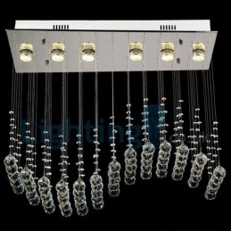 Lustre moderno contemporâneo, luminária pendente embutida, luz de gota de chuva de cristal