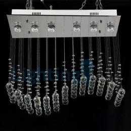 Lustre moderno contemporâneo, luminária pendente embutida, luz de gota de chuva de cristal