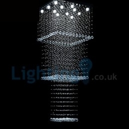 Lustre moderno contemporâneo, luminária pendente embutida, luz de gota de chuva de cristal