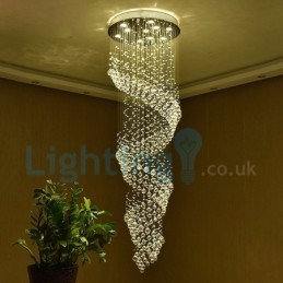 Lustre moderno contemporâneo, luminária pendente embutida, luz de gota de chuva de cristal