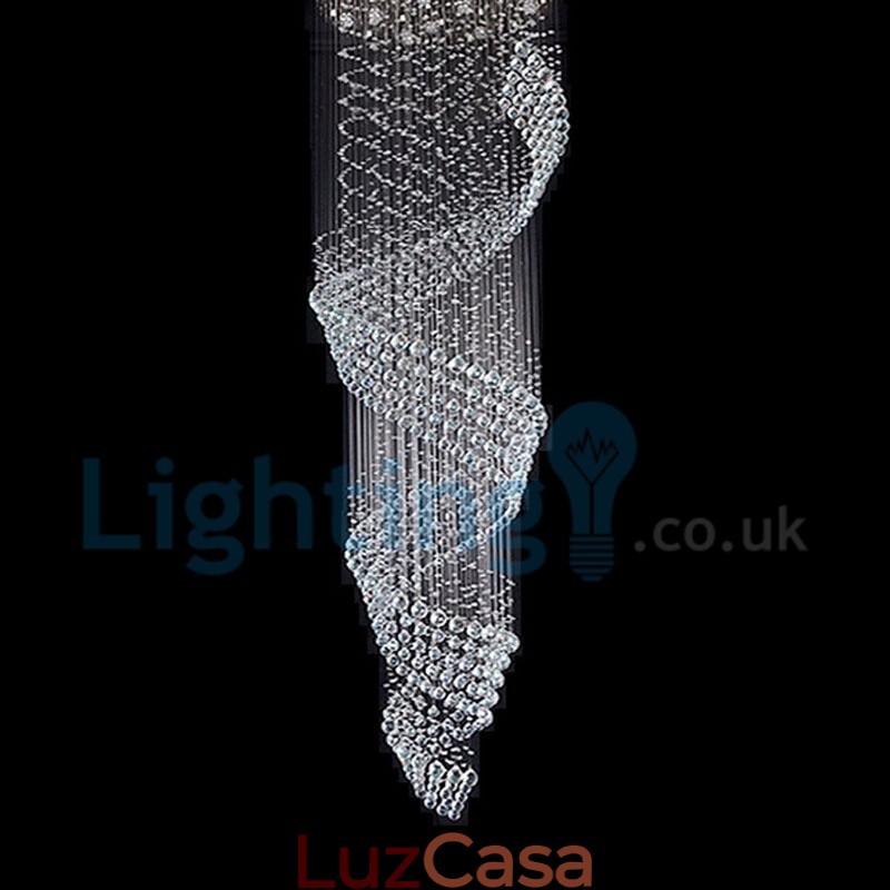 Lustre moderno contemporâneo, luminária pendente embutida, luz de gota de chuva de cristal