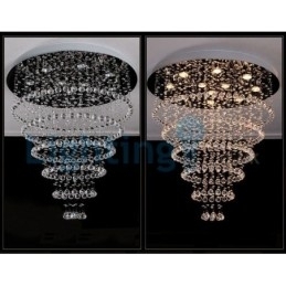 Lustre moderno contemporâneo, luminária pendente embutida, luz de gota de chuva de cristal