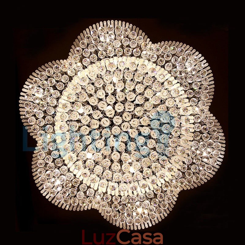 Lustre moderno contemporâneo, luminária pendente embutida, luz de gota de chuva de cristal