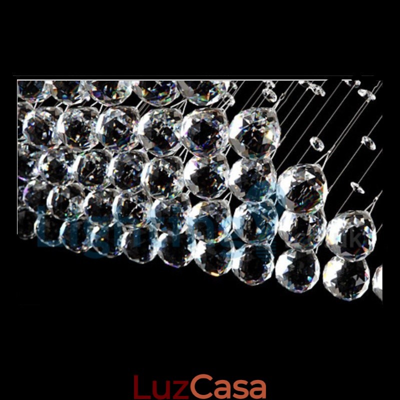 Lustre moderno contemporâneo, luminária pendente embutida, luz de gota de chuva de cristal