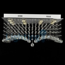 Lustre moderno contemporâneo, luminária pendente embutida, luz de gota de chuva de cristal