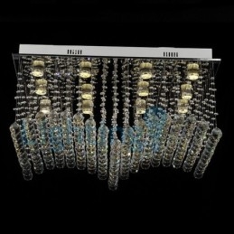 Lustre moderno contemporâneo, luminária pendente embutida, luz de gota de chuva de cristal