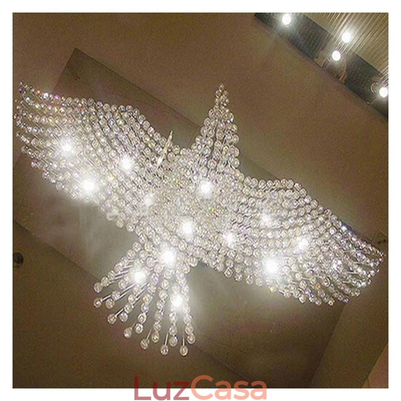 Lustre moderno contemporâneo, luminária pendente embutida, luz de gota de chuva de cristal