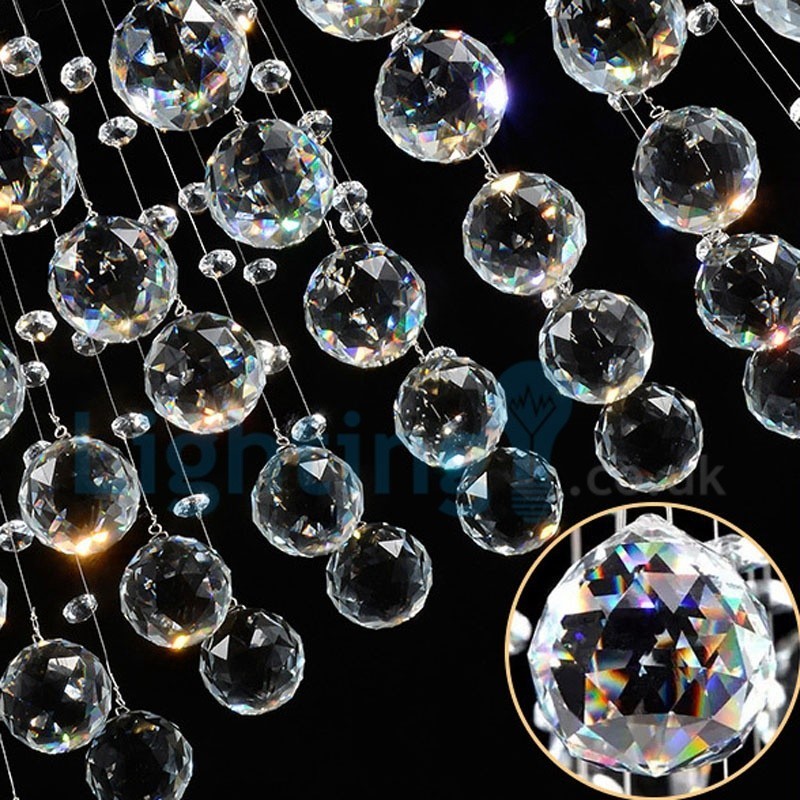 Lustre moderno contemporâneo, luminária pendente embutida, luz de gota de chuva de cristal