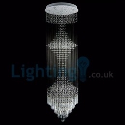 Lustre moderno contemporâneo, luminária pendente embutida, luz de gota de chuva de cristal