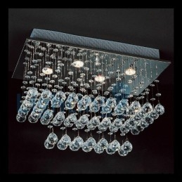 Lustre moderno contemporâneo, luminária pendente embutida, luz de gota de chuva de cristal