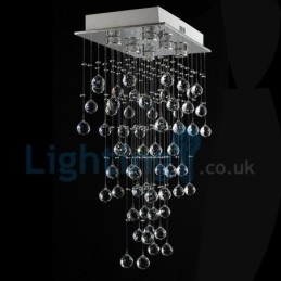 Lustre moderno contemporâneo, luminária pendente embutida, luz de gota de chuva de cristal
