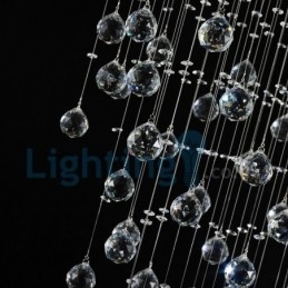 Lustre moderno contemporâneo, luminária pendente embutida, luz de gota de chuva de cristal