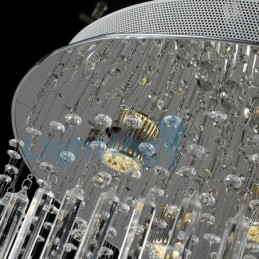 Lustre moderno contemporâneo, luminária pendente embutida, luz de gota de chuva de cristal