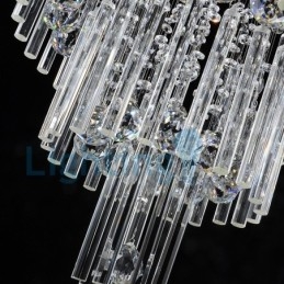 Lustre moderno contemporâneo, luminária pendente embutida, luz de gota de chuva de cristal
