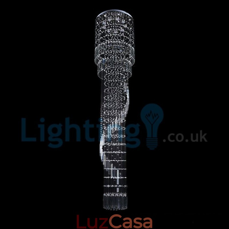 Lustre moderno contemporâneo, luminária pendente embutida, luz de gota de chuva de cristal