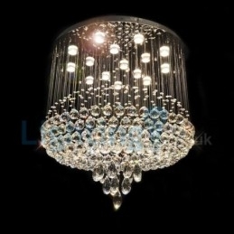 Lustre moderno contemporâneo, luminária pendente embutida, luz de gota de chuva de cristal