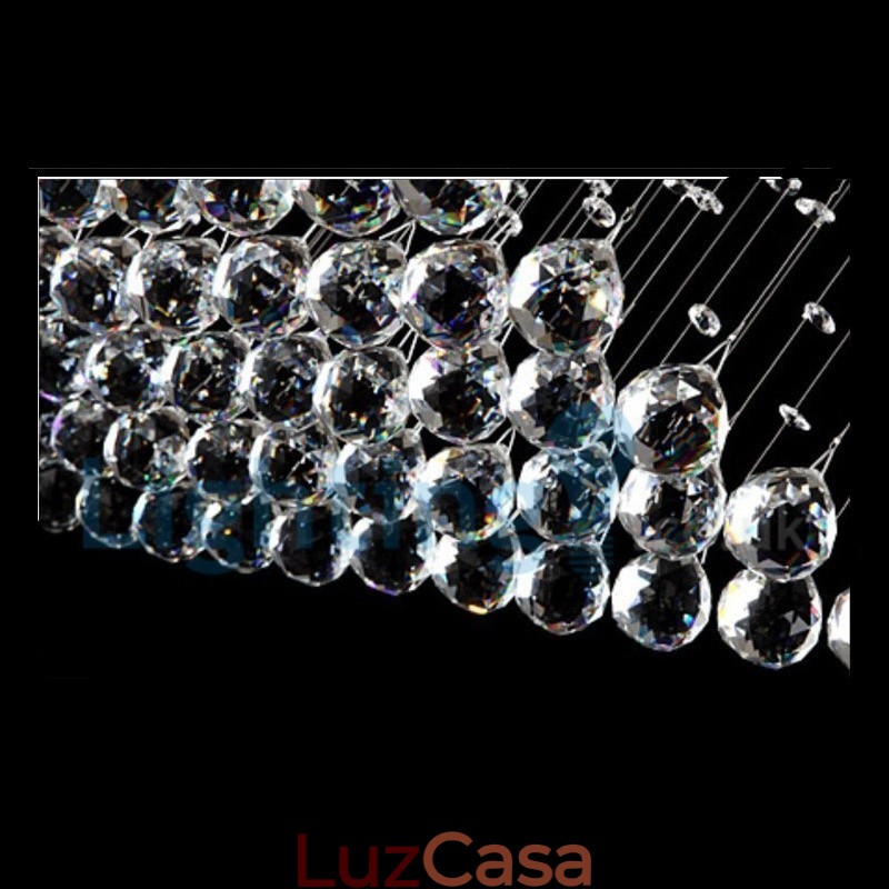 Lustre moderno contemporâneo, luminária pendente embutida, luz de gota de chuva de cristal