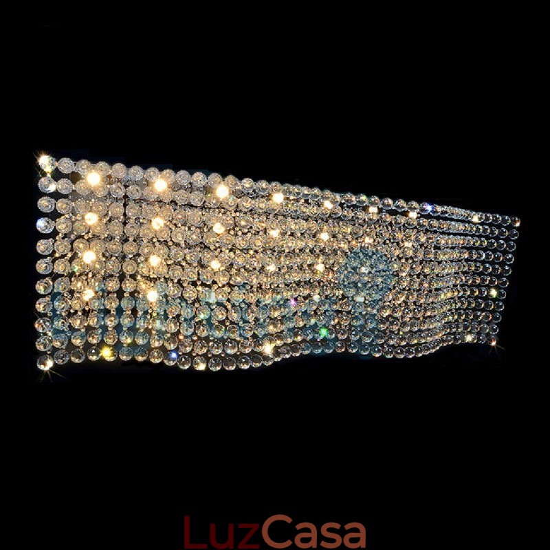 Lustre moderno contemporâneo, luminária pendente embutida, luz de gota de chuva de cristal