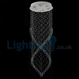 Lustre moderno contemporâneo, luminária pendente embutida, luz de gota de chuva de cristal