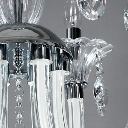 Lustre estilo americano Lodge 6 luzes com cúpula de vidro