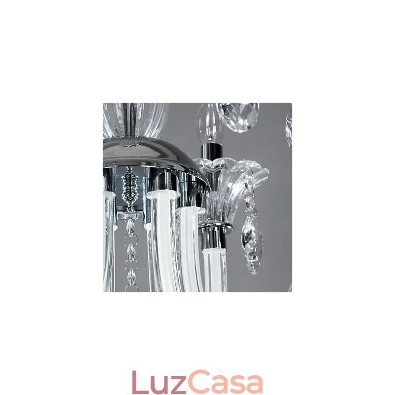 Lustre estilo americano Lodge 6 luzes com cúpula de vidro