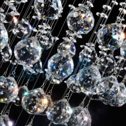 Lustre moderno contemporâneo, luminária pendente embutida, luz de gota de chuva de cristal