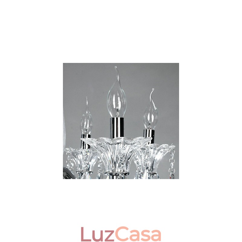 Lustre estilo americano Lodge 6 luzes com cúpula de vidro