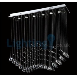 Lustre moderno contemporâneo, luminária pendente embutida, luz de gota de chuva de cristal