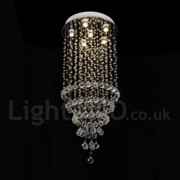 Lustre moderno contemporâneo, luminária pendente embutida, luz de gota de chuva de cristal