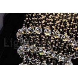 Lustre moderno contemporâneo, luminária pendente embutida, luz de gota de chuva de cristal