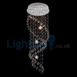 Lustre moderno contemporâneo, luminária pendente embutida, luz de gota de chuva de cristal