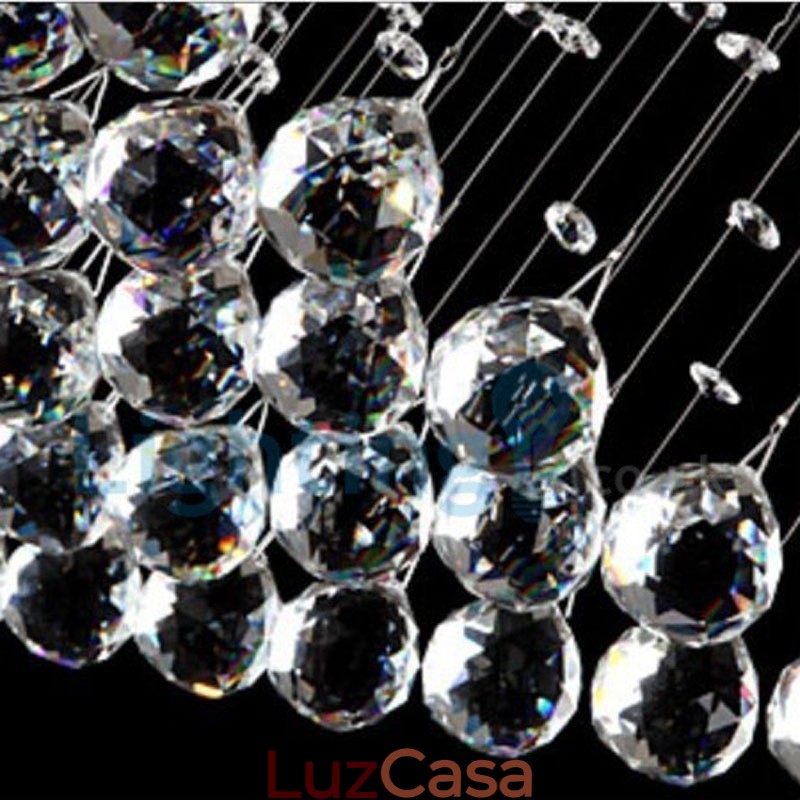 Lustre moderno contemporâneo, luminária pendente embutida, luz de gota de chuva de cristal