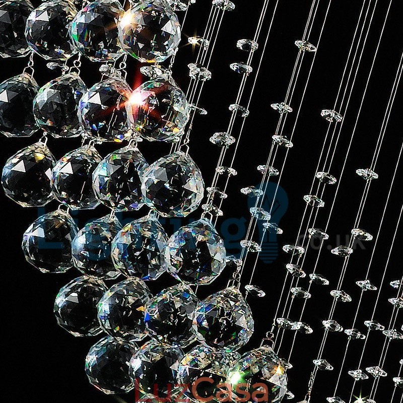 Lustre moderno contemporâneo, luminária pendente embutida, luz de gota de chuva de cristal