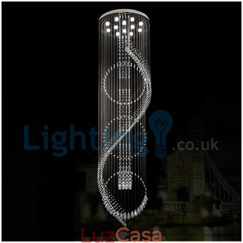 Lustre moderno contemporâneo, luminária pendente embutida, luz de gota de chuva de cristal