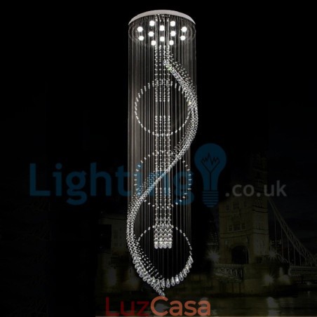 Lustre moderno contemporâneo, luminária pendente embutida, luz de gota de chuva de cristal Lustre moderno contemporâneo, luminária pendente embutida, luz de gota de chuva de cristal
