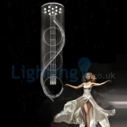 Lustre moderno contemporâneo, luminária pendente embutida, luz de gota de chuva de cristal
