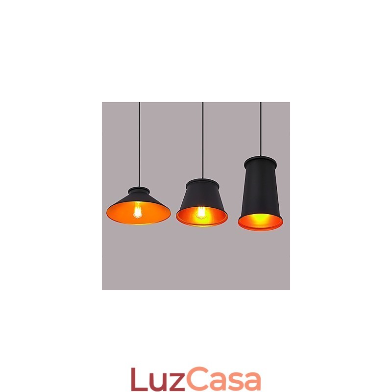 Lustre Mini Estilo Moderno Contemporâneo Metal 3 Luzes Pendentes