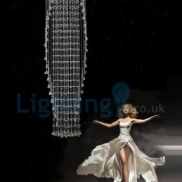 Lustre moderno contemporâneo, luminária pendente embutida, luz de gota de chuva de cristal