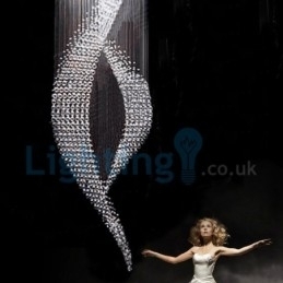 Lustre moderno contemporâneo, luminária pendente embutida, luz de gota de chuva de cristal