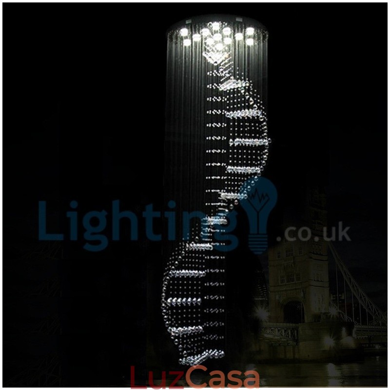 Lustre moderno contemporâneo, luminária pendente embutida, luz de gota de chuva de cristal