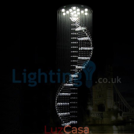 Lustre moderno contemporâneo, luminária pendente embutida, luz de gota de chuva de cristal