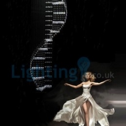 Lustre moderno contemporâneo, luminária pendente embutida, luz de gota de chuva de cristal