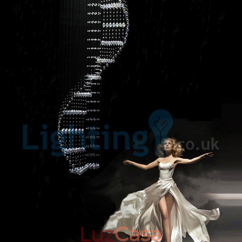 Lustre moderno contemporâneo, luminária pendente embutida, luz de gota de chuva de cristal